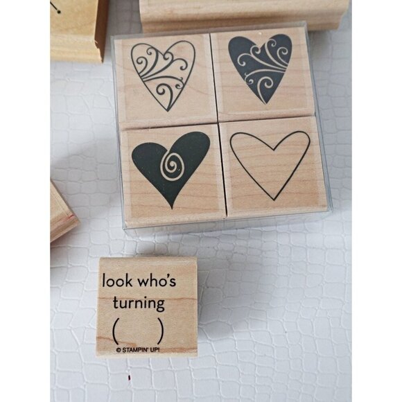 19 Vintage Rubber Stamps Stampin Up Hearts Yummy For Your Tummy Cat Wreath - Picture 5 of 7